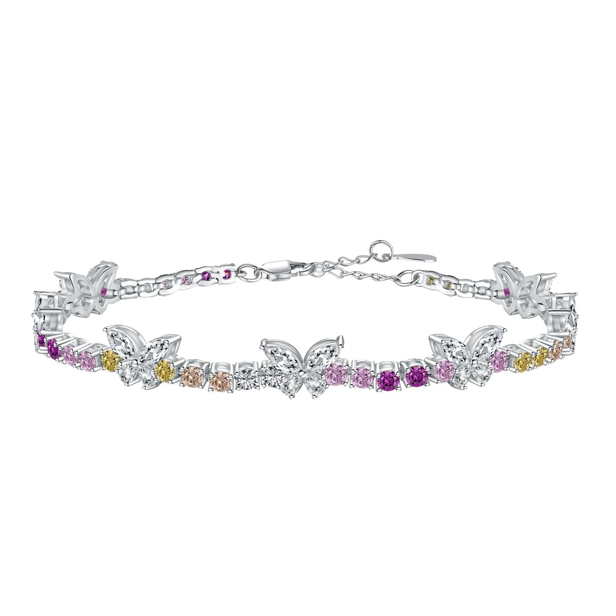 [⭐Lioran Jewelry]Ornate Colorful Butterfly Shape Round Cut Daily Bracelet