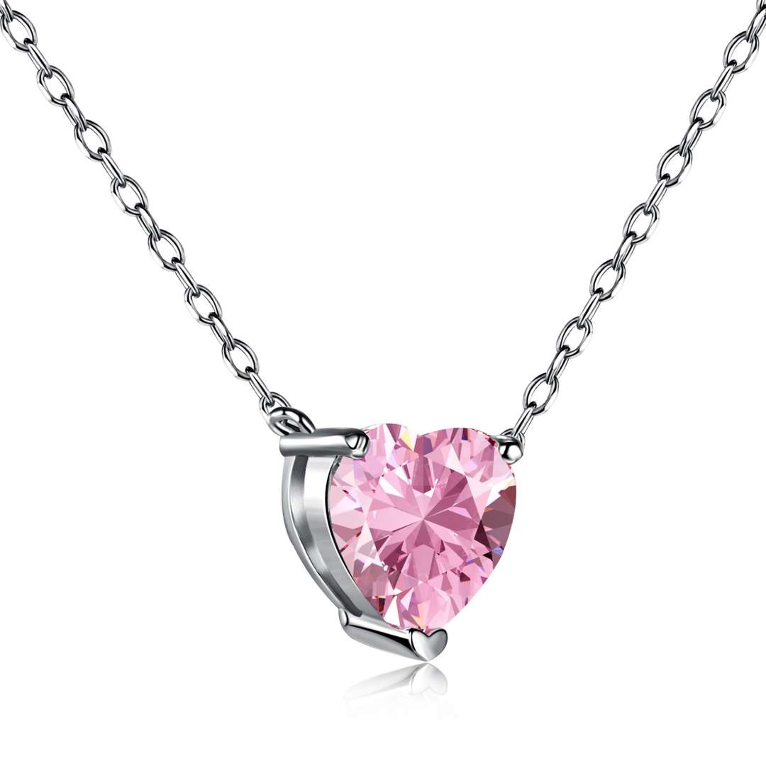 [⭐Lioran Jewelry]Heart Shape Main Stone Pendant Collarbone Necklace