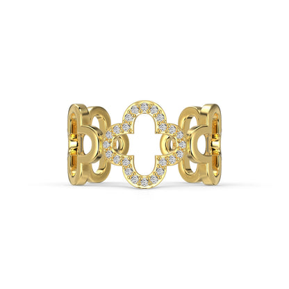 [⭐Lioran Jewelry]Hollow Design Four-Leaf Clover Flower Shape Ring
