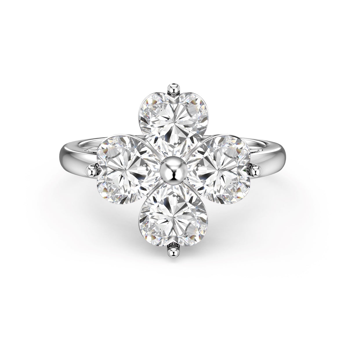 [⭐Lioran Jewelry]Heart-shaped Four-Leaf Clover Ball Ring