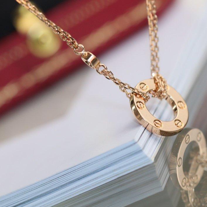 [⭐Lioran]LOVE NECKLACE ADJUSTABLE ROSE GOLD 2 DIAMOND