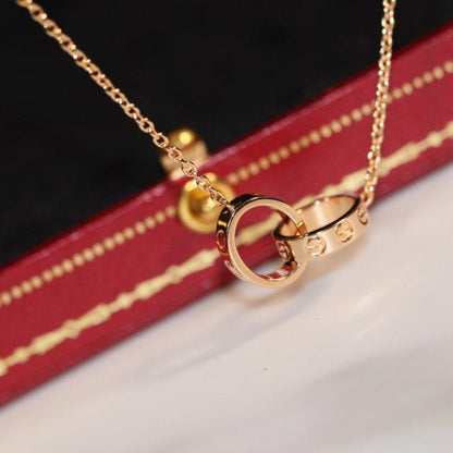 [⭐Lioran]LOVE NECKLACE PINK GOLD AND SILVER