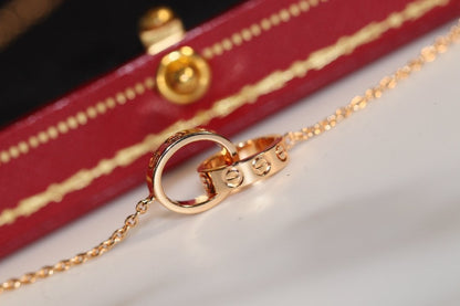 [⭐Lioran]LOVE NECKLACE PINK GOLD AND SILVER