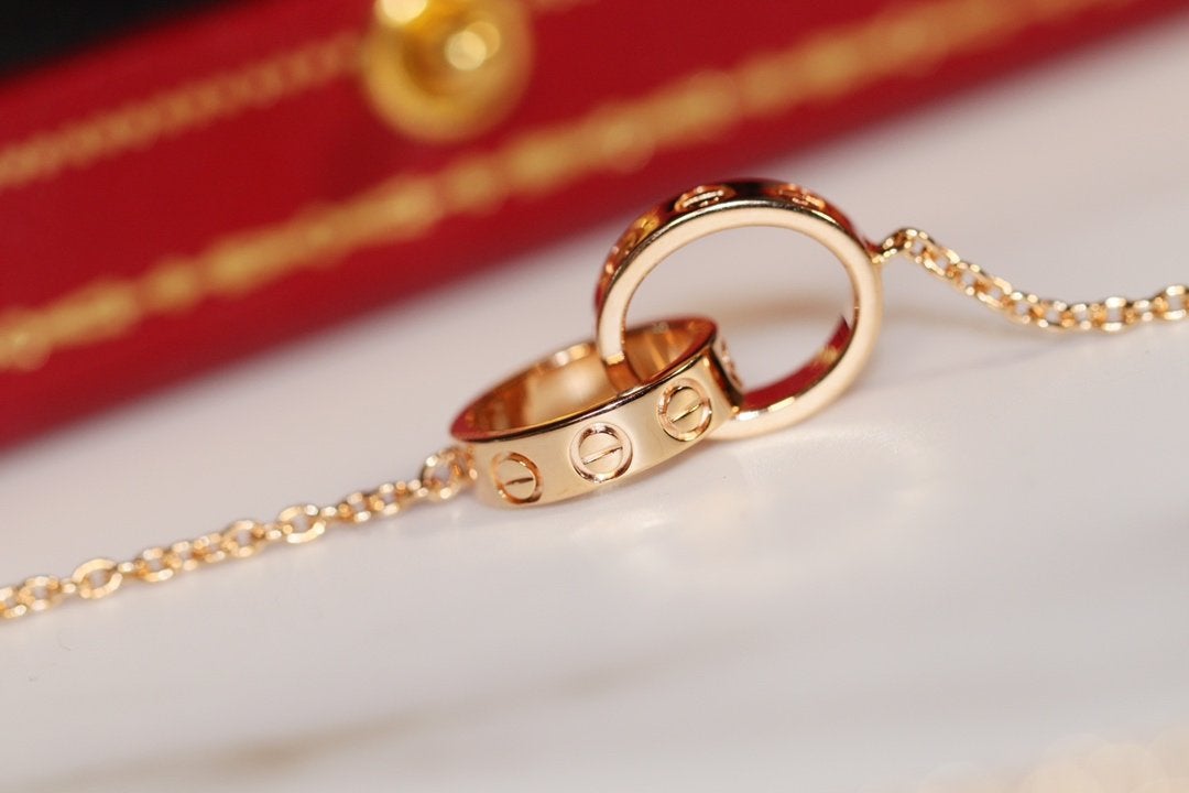 [⭐Lioran]LOVE NECKLACE PINK GOLD AND SILVER