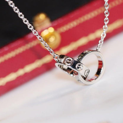 [⭐Lioran]LOVE NECKLACE PINK GOLD AND SILVER