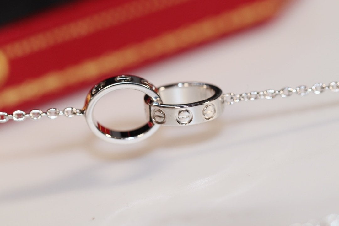 [⭐Lioran]LOVE NECKLACE PINK GOLD AND SILVER