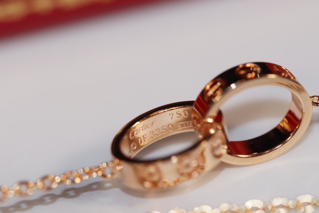 [⭐Lioran]LOVE NECKLACE PINK GOLD AND SILVER