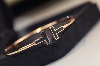 [Lioran]T BRACELET 1.8MM ONYX PINK GOLD