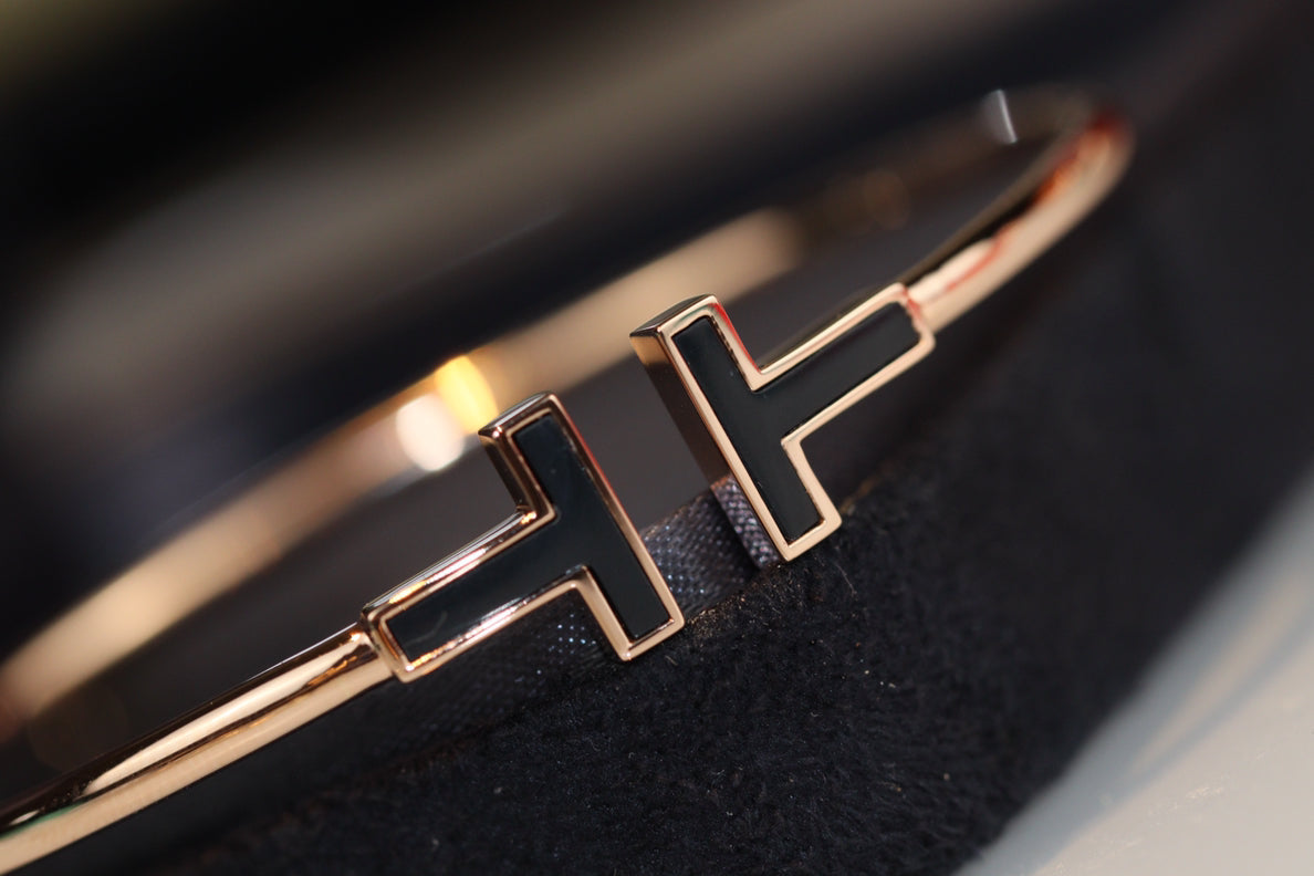 [Lioran]T BRACELET 1.8MM ONYX PINK GOLD