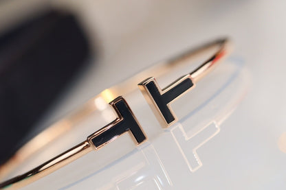 [Lioran]T BRACELET 1.8MM ONYX PINK GOLD