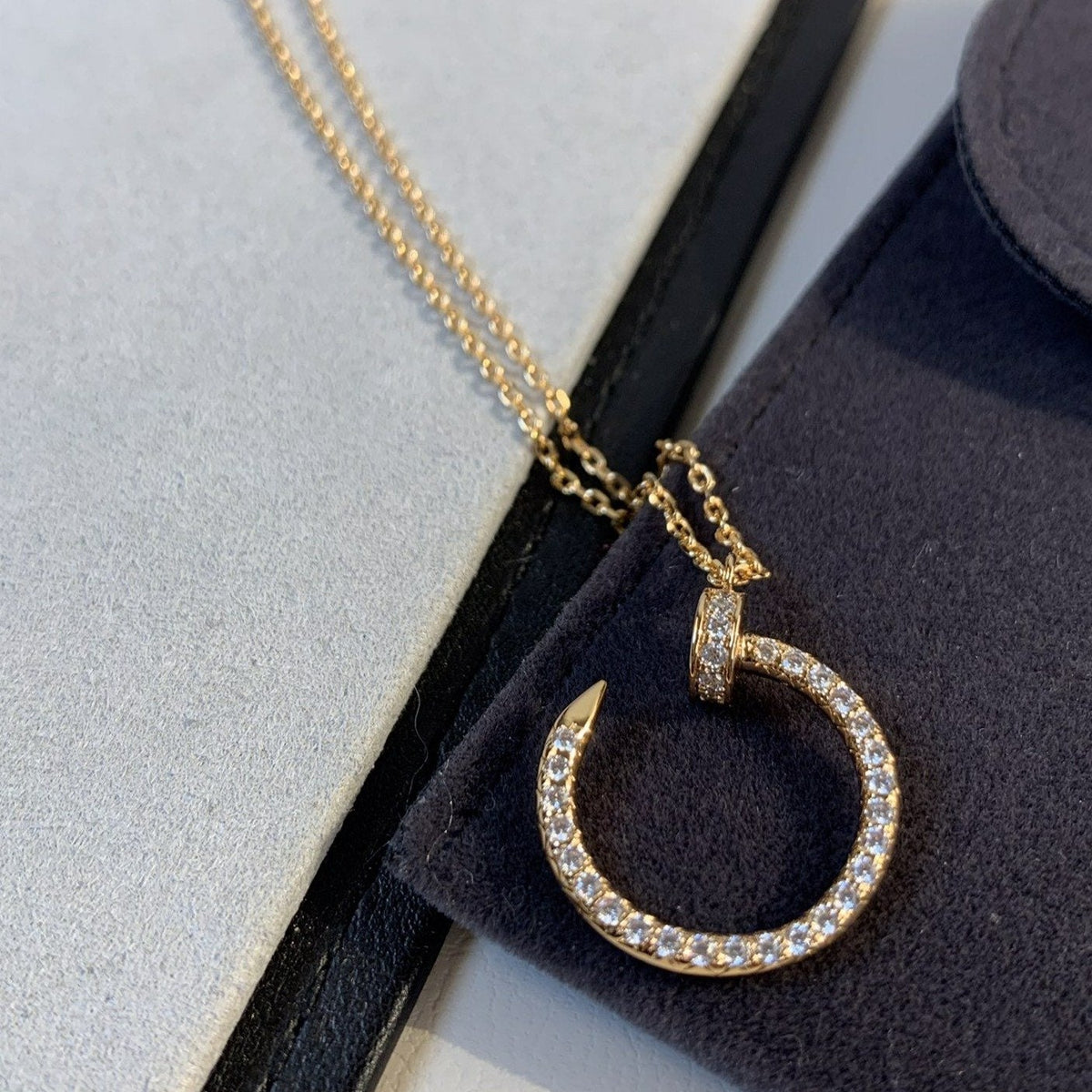 [⭐Lioran]JUSTE NECKLACE PINK GOLD DIAMONDS