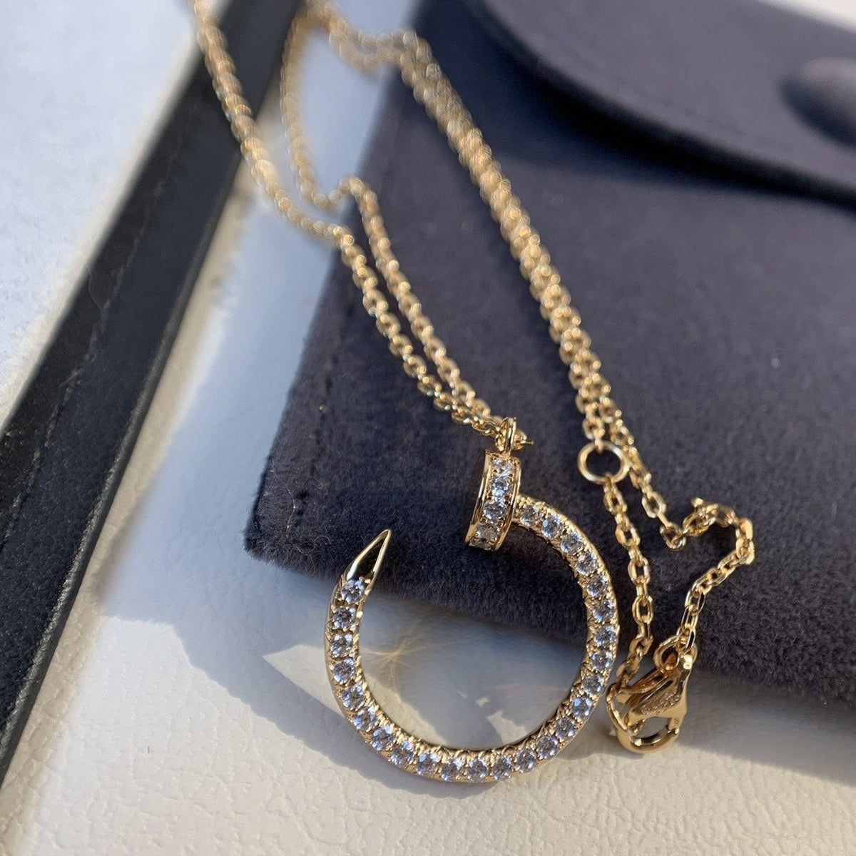 [⭐Lioran]JUSTE NECKLACE PINK GOLD DIAMONDS