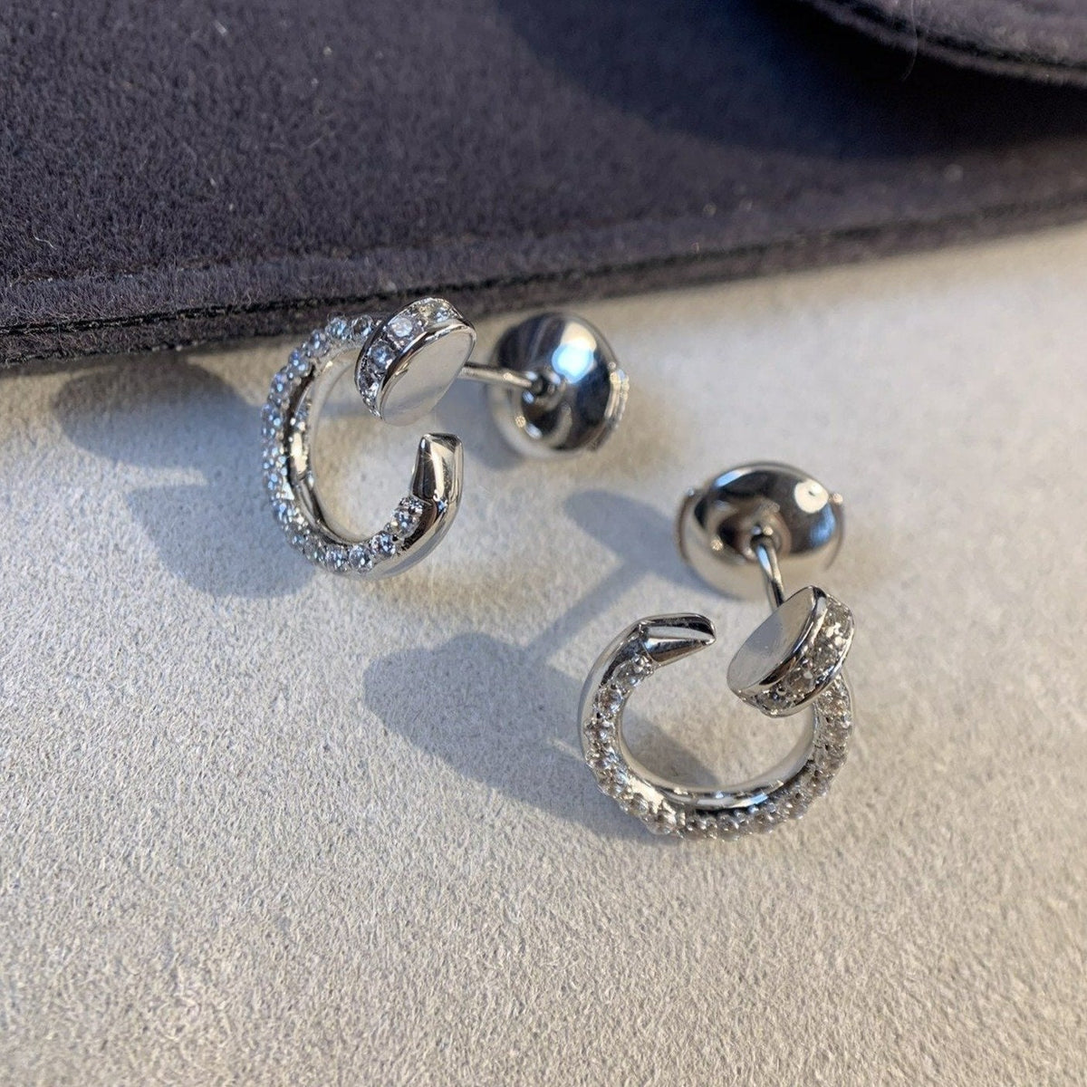 [⭐Lioran]JUSTE EARRINGS SILVER DIAMONDS