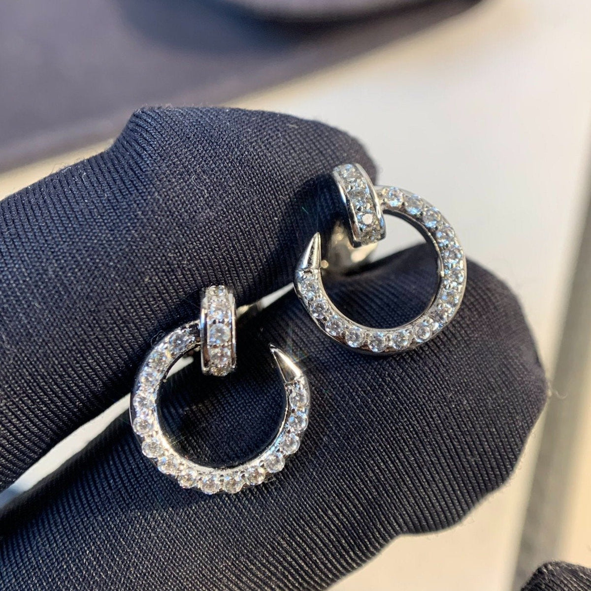 [⭐Lioran]JUSTE EARRINGS SILVER DIAMONDS