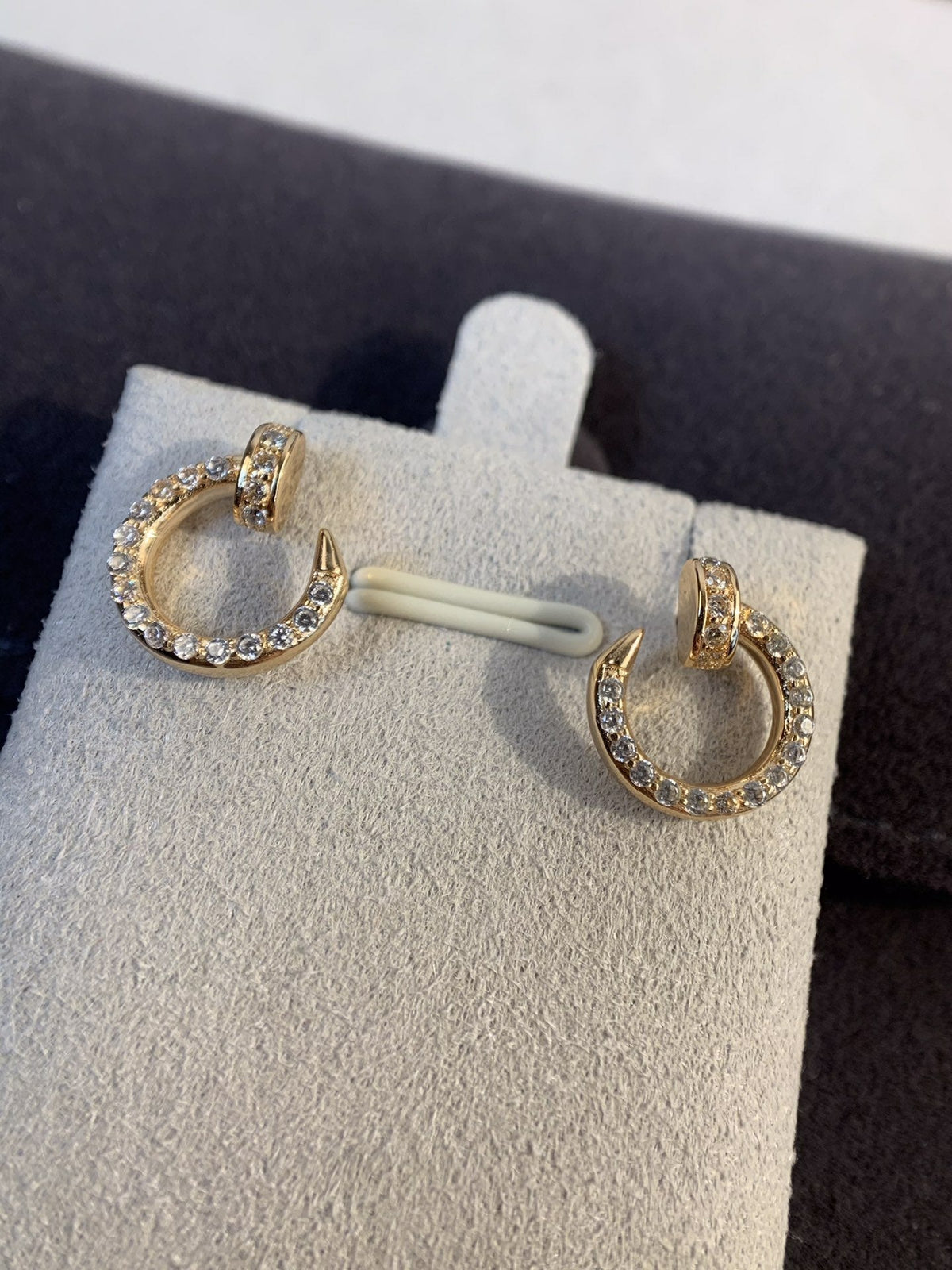 [⭐Lioran]JUSTE EARRINGS GOLD DIAMONDS