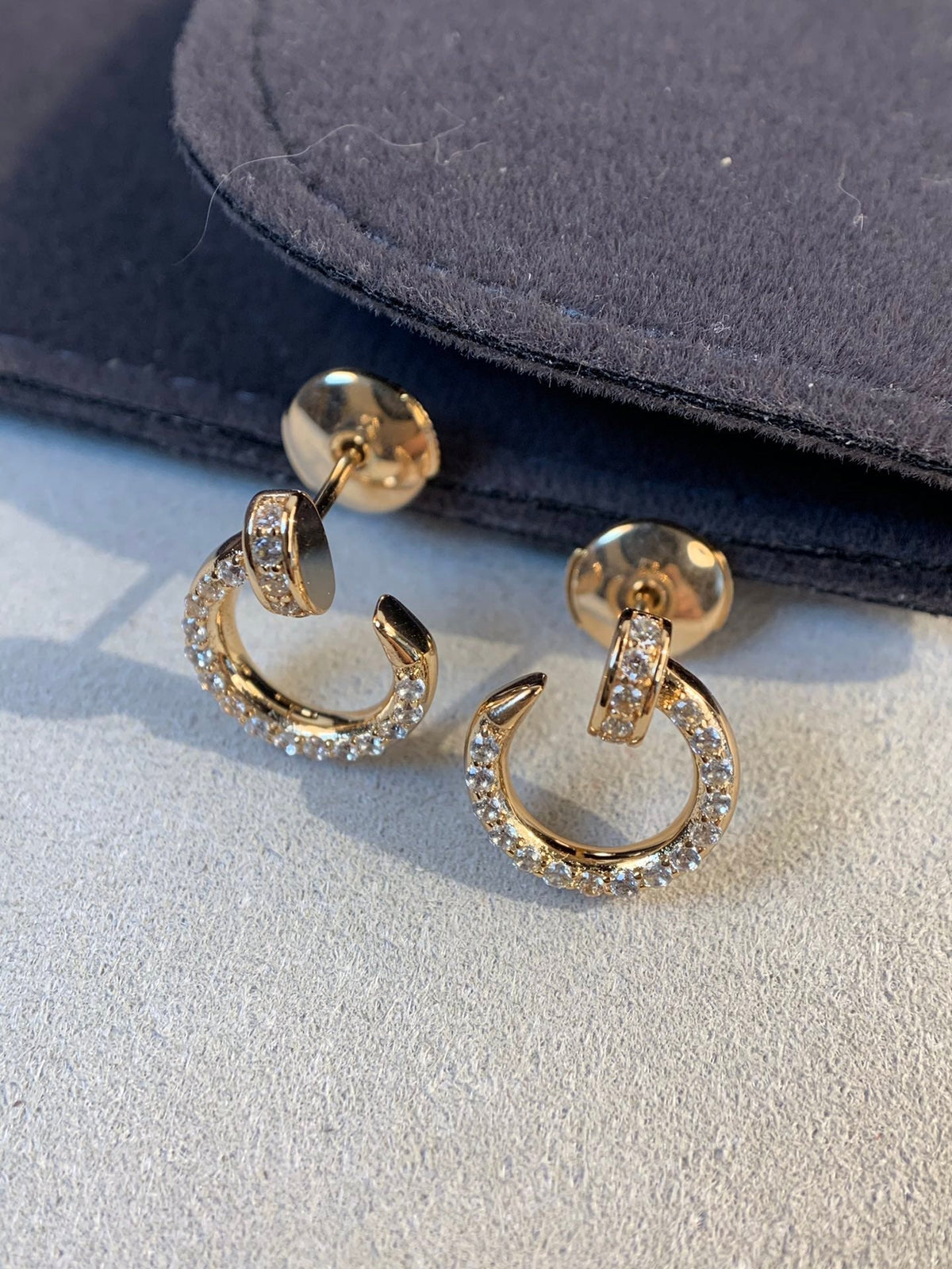 [⭐Lioran]JUSTE EARRINGS GOLD DIAMONDS