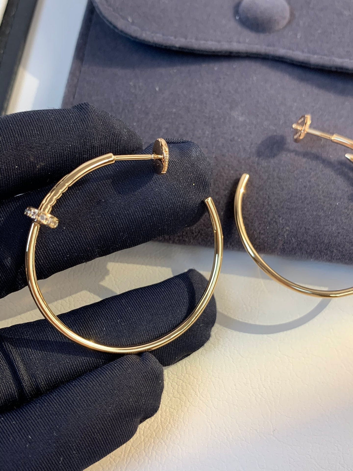 [⭐Lioran]JUSTE EARRINGS GOLD DIAMONDS 1.8MM