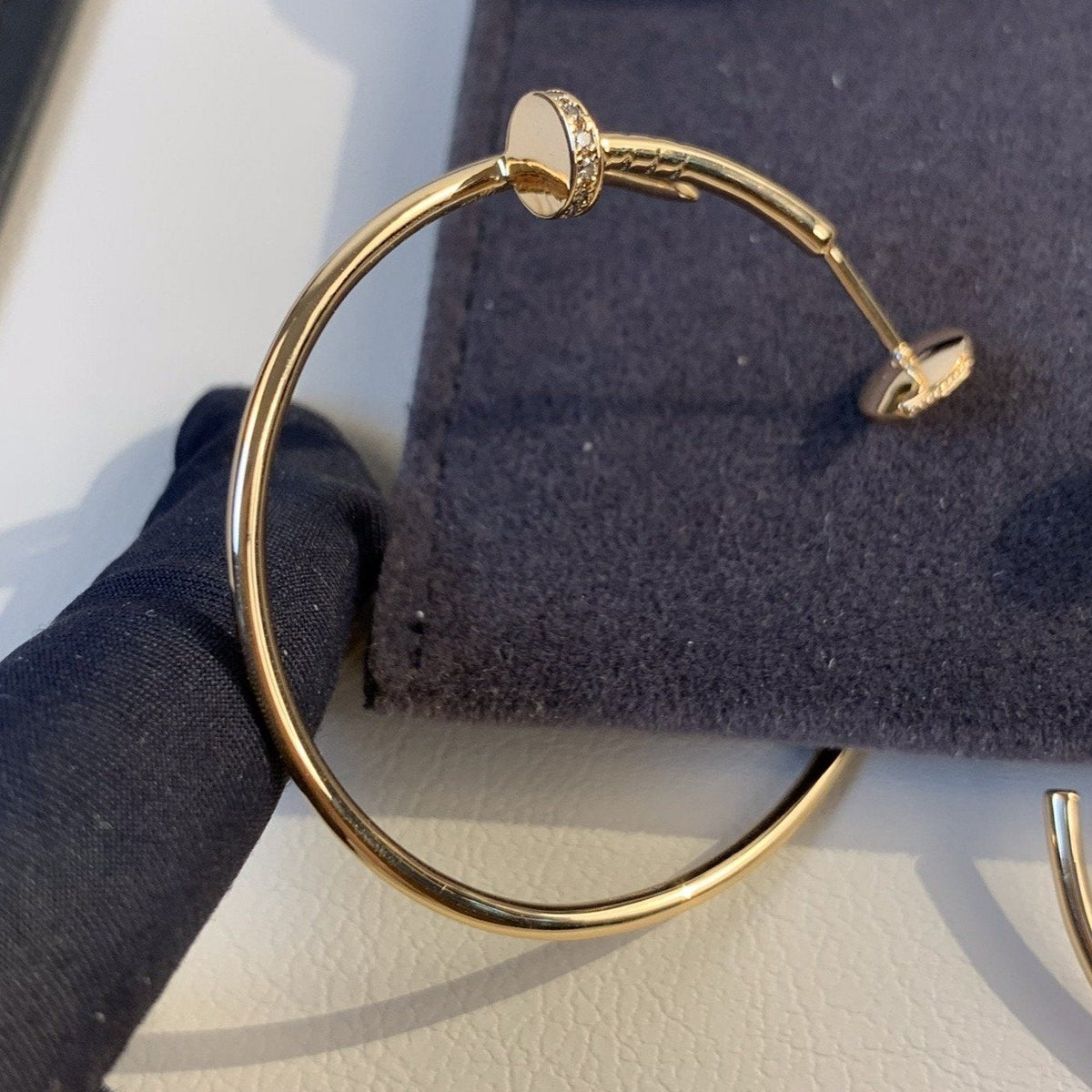 [⭐Lioran]JUSTE EARRINGS GOLD DIAMONDS 1.8MM