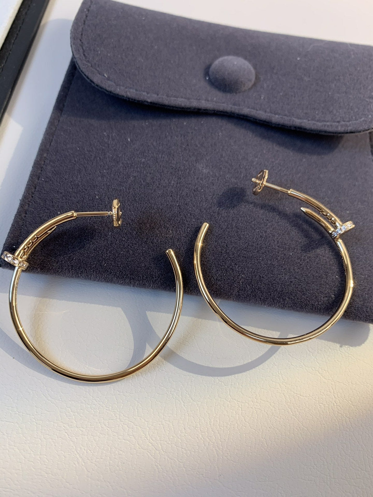 [⭐Lioran]JUSTE EARRINGS GOLD DIAMONDS 1.8MM