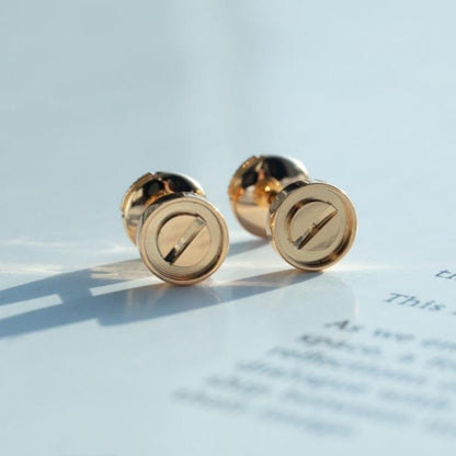 [⭐Lioran]LOVE EARRINGS PINK GOLD 10MM