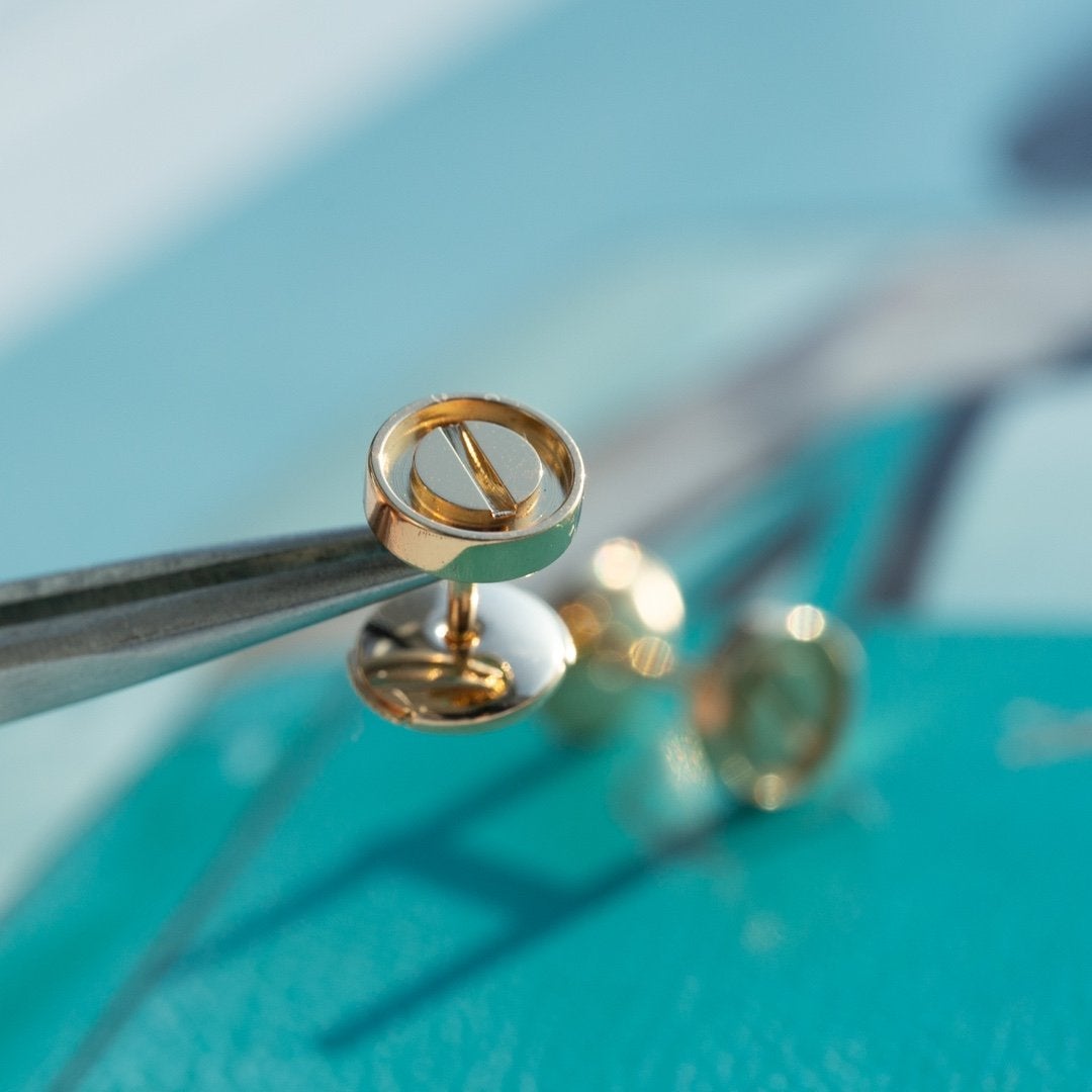[⭐Lioran]LOVE EARRINGS PINK GOLD 10MM
