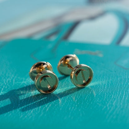 [⭐Lioran]LOVE EARRINGS PINK GOLD 10MM