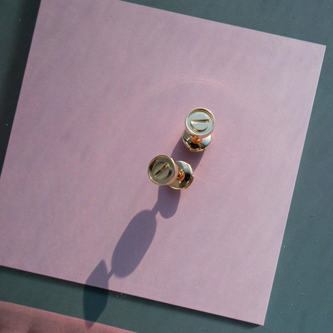 [⭐Lioran]LOVE EARRINGS PINK GOLD 10MM