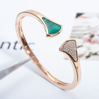 [⭐Lioran]DREAM BRACELET OPEN MALACHITE PINK GOLD