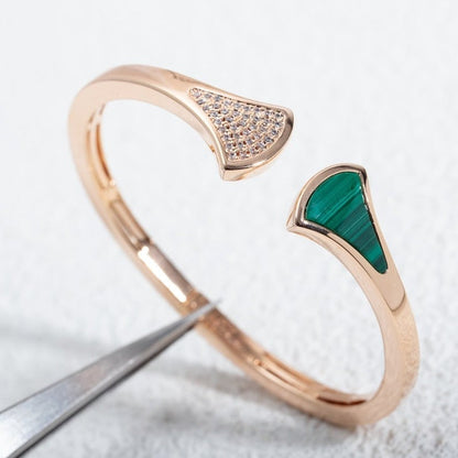 [⭐Lioran]DREAM BRACELET OPEN MALACHITE PINK GOLD