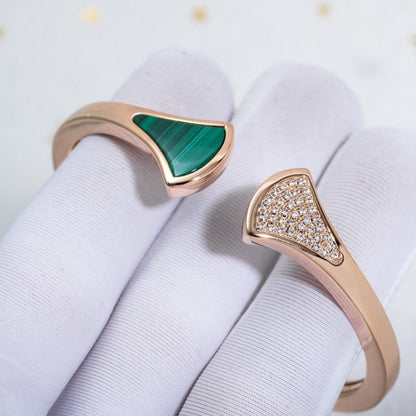 [⭐Lioran]DREAM BRACELET OPEN MALACHITE PINK GOLD