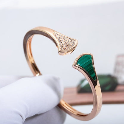 [⭐Lioran]DREAM BRACELET OPEN MALACHITE PINK GOLD