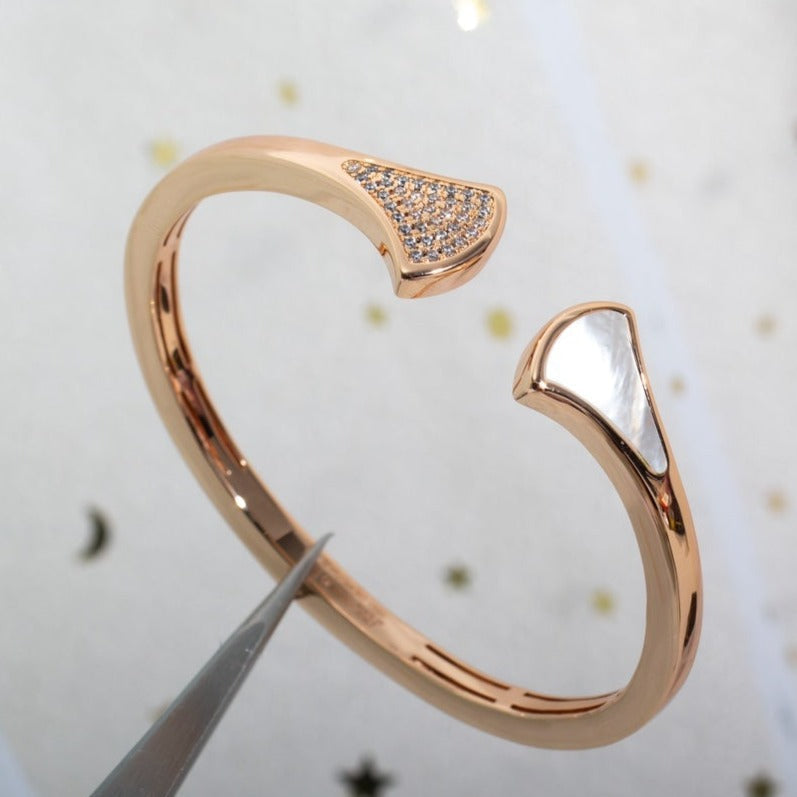 [⭐Lioran]DREAM BRACELET OPEN PINK GOLD MOP DIAMOND