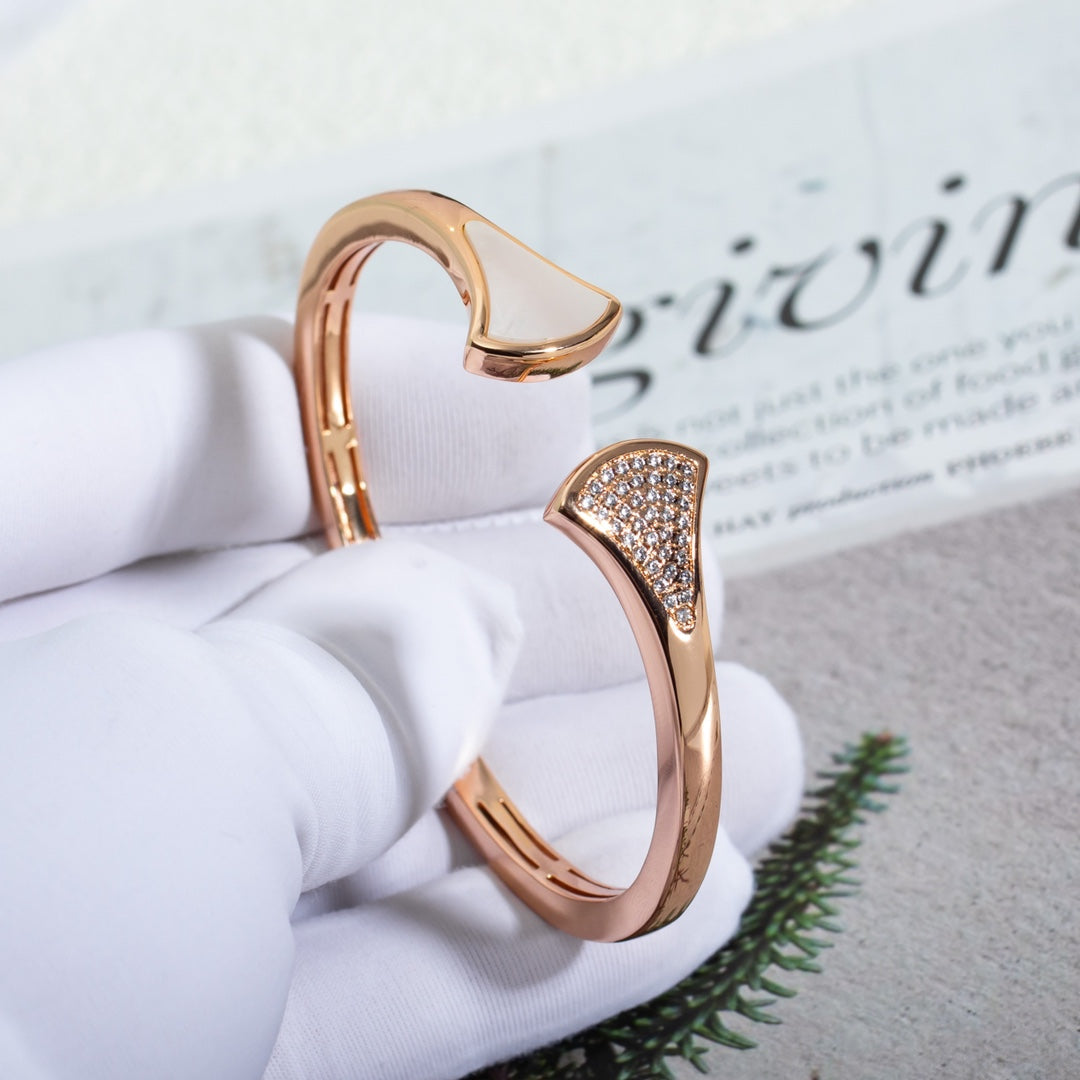 [⭐Lioran]DREAM BRACELET OPEN PINK GOLD MOP DIAMOND