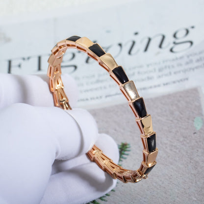 [⭐Lioran]SERPENTI BRACELET PINK GOLD ONYX