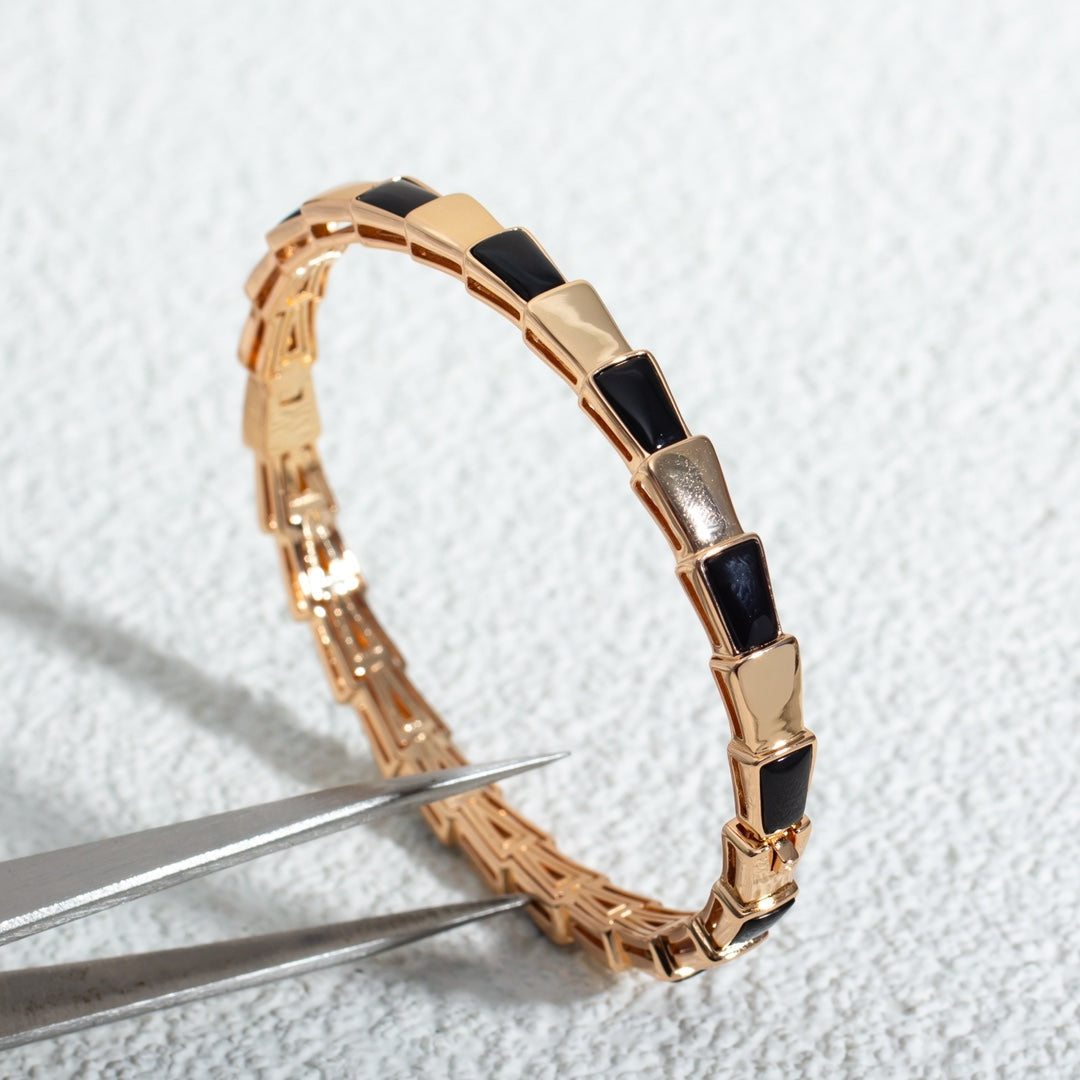 [⭐Lioran]SERPENTI BRACELET PINK GOLD ONYX
