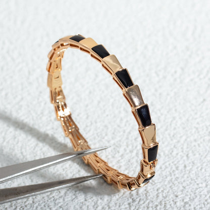 [⭐Lioran]SERPENTI BRACELET PINK GOLD ONYX