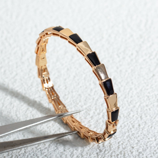 [⭐Lioran]SERPENTI BRACELET PINK GOLD ONYX