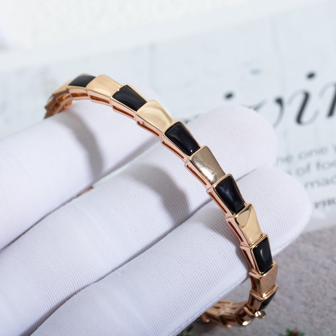[⭐Lioran]SERPENTI BRACELET PINK GOLD ONYX