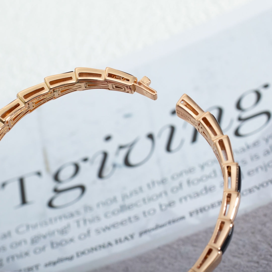 [⭐Lioran]SERPENTI BRACELET PINK GOLD ONYX