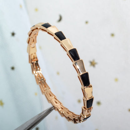 [⭐Lioran]SERPENTI BRACELET PINK GOLD ONYX