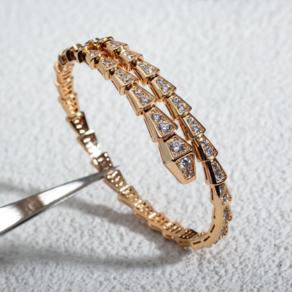 [⭐Lioran]SERPENTI BRACELET 6.8MM PINK GOLD DIAMOND