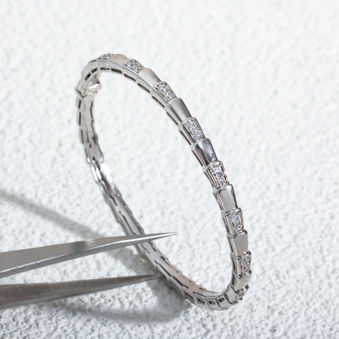 [⭐Lioran]SERPENTI BRACELET SILVER DIAMOND