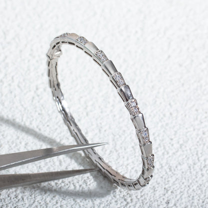 [⭐Lioran]SERPENTI BRACELET SILVER DIAMOND
