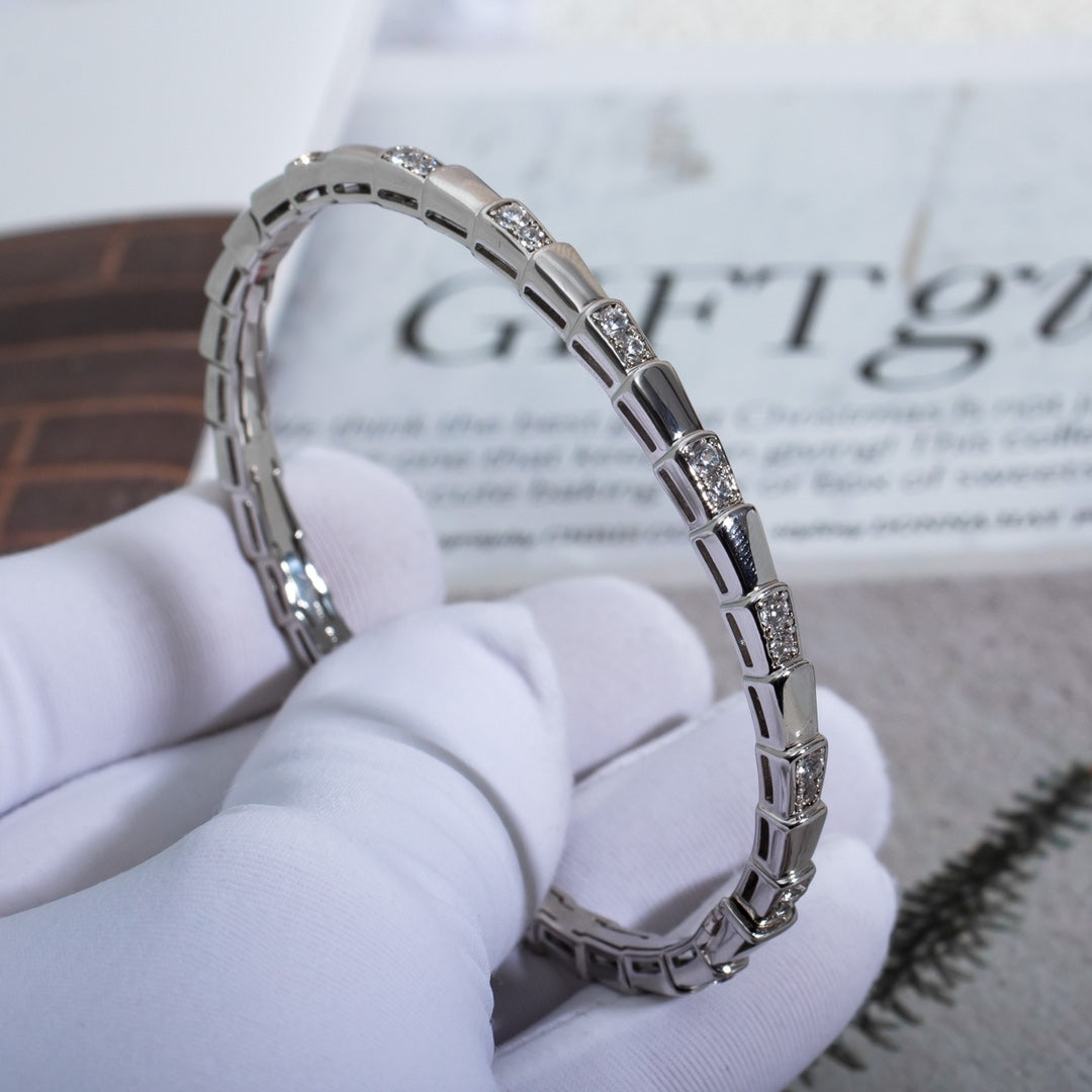 [⭐Lioran]SERPENTI BRACELET SILVER DIAMOND