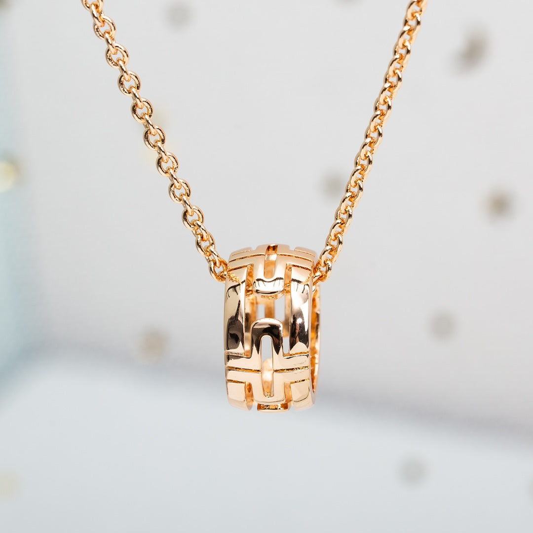 [⭐Lioran]PARENTESI NECKLACE PINK GOLD