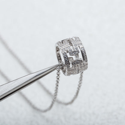 [⭐Lioran]PARENTESI NECKLACE SILVER DIAMOND