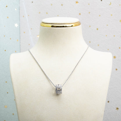 [⭐Lioran]PARENTESI NECKLACE SILVER DIAMOND