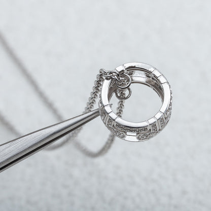 [⭐Lioran]PARENTESI NECKLACE SILVER DIAMOND