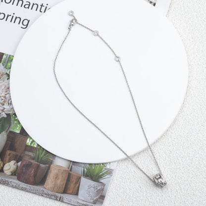[⭐Lioran]PARENTESI NECKLACE SILVER DIAMOND