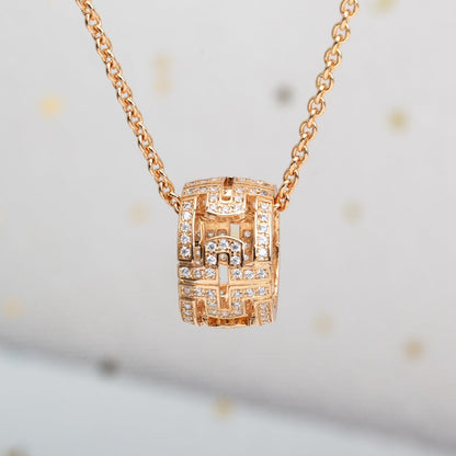 [⭐Lioran]PARENTESI NECKLACE PINK GOLD DIAMOND